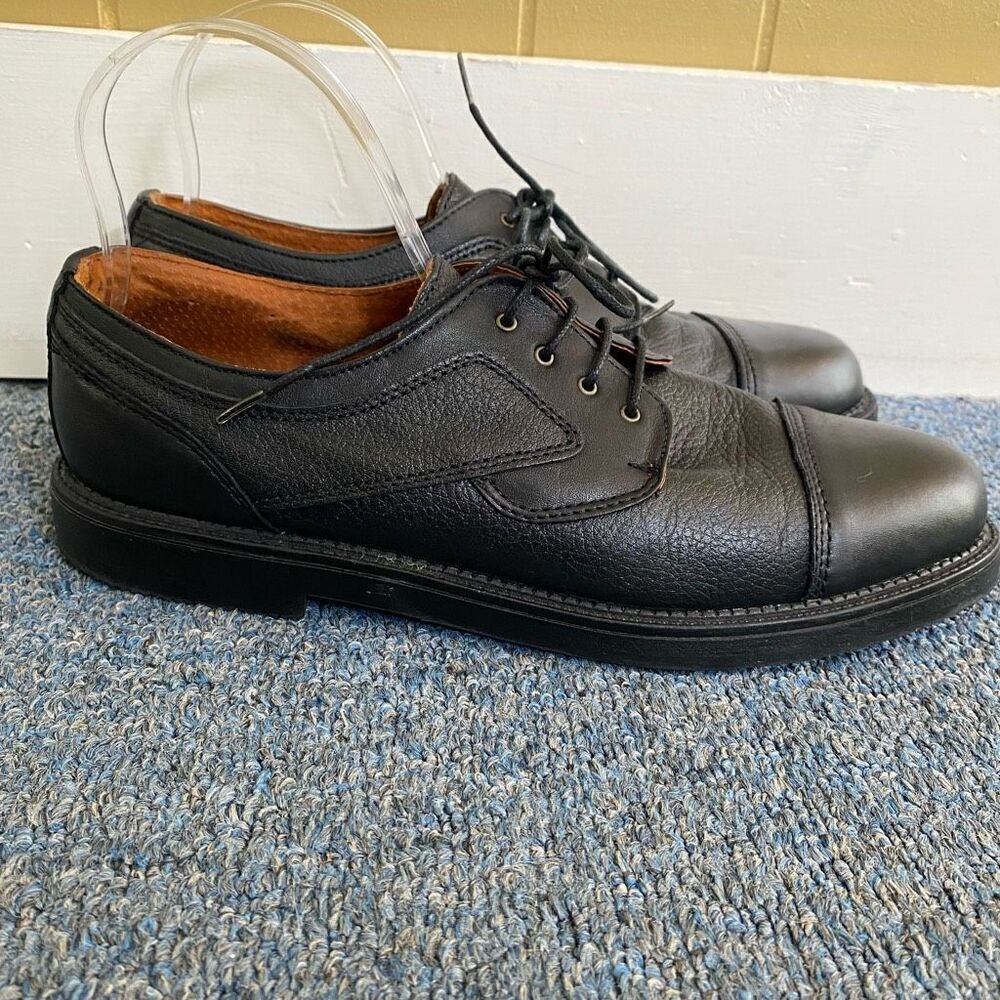 Buffalino men 9.5 leather tie up Oxford dress shoes black